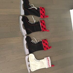 Plaid and Knit Ice Skate Stockings